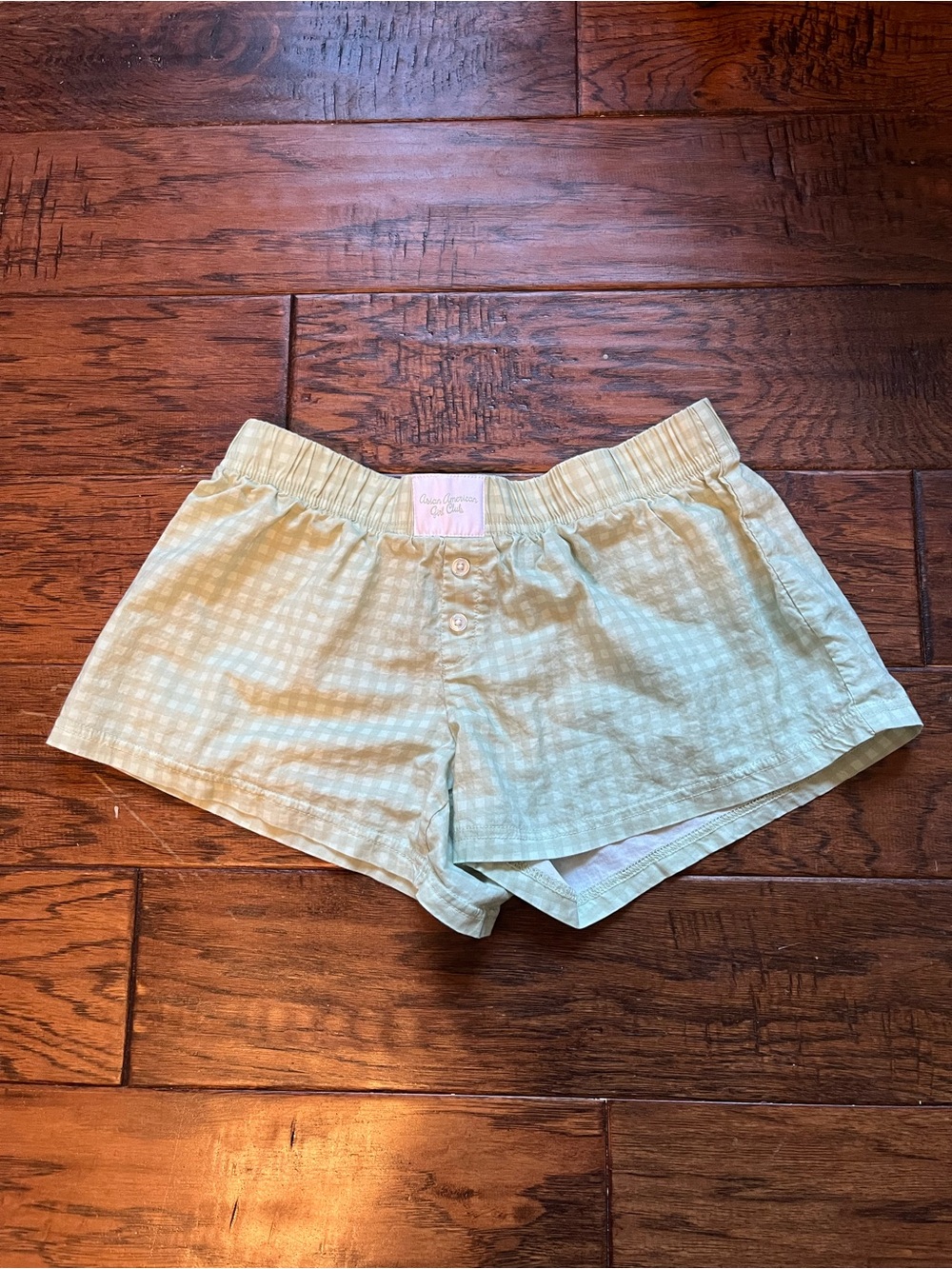 Light Mint Checkered Athletic Lounge Shorts